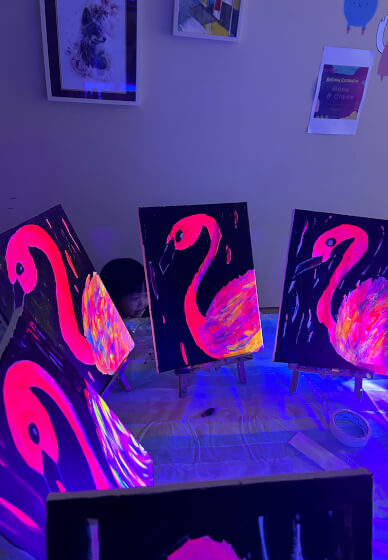 Neon Painting Class for Kids